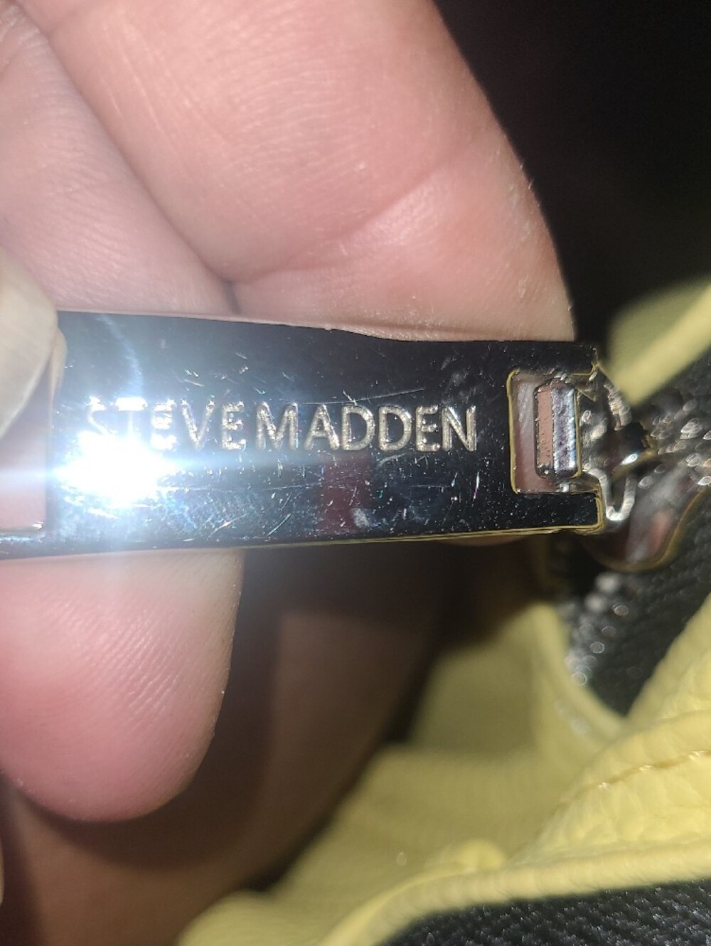 Steve Madden Bright Yellow Mini Backpack. Sticker Glue Inside. Goo Gone Will Fix - Picture 8 of 8